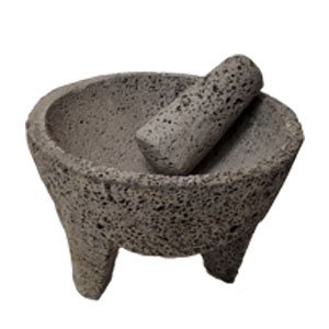 Mexican Black Molcajete 8 In